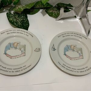 Peter Rabbit Nursery Child's Dish plates 7” Wedgwood  2 Pieces G4